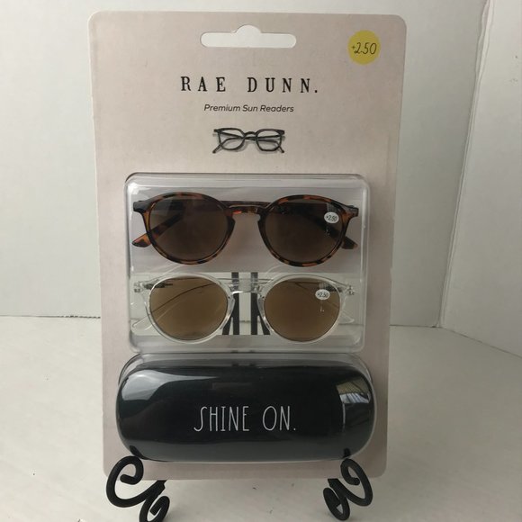 Rae Dunn Accessories - NIB - RAE DUNN Premium Shine On Sunglasses Clear/Tortoise Sun Readers +2.50